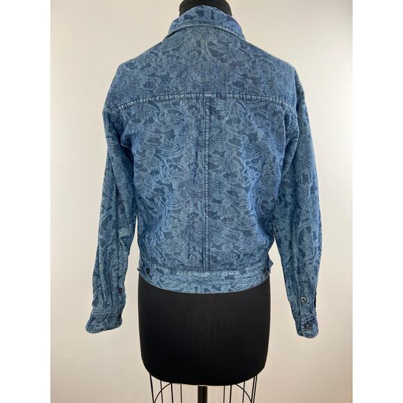 Isabel Marant Etoile Blue Cotton Linen Blend Brocade Denim Jacket Size 36 - Picture 6 of 10